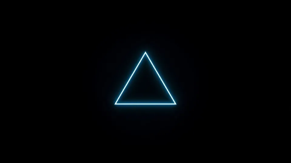 minimal blue triangle glowing faintly